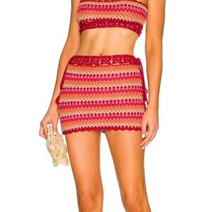 Lovers and Friends Crochet Mini Skirt